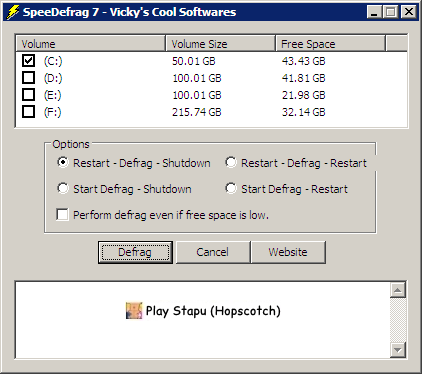 ������Ƭ��������(SpeeDefrag)����